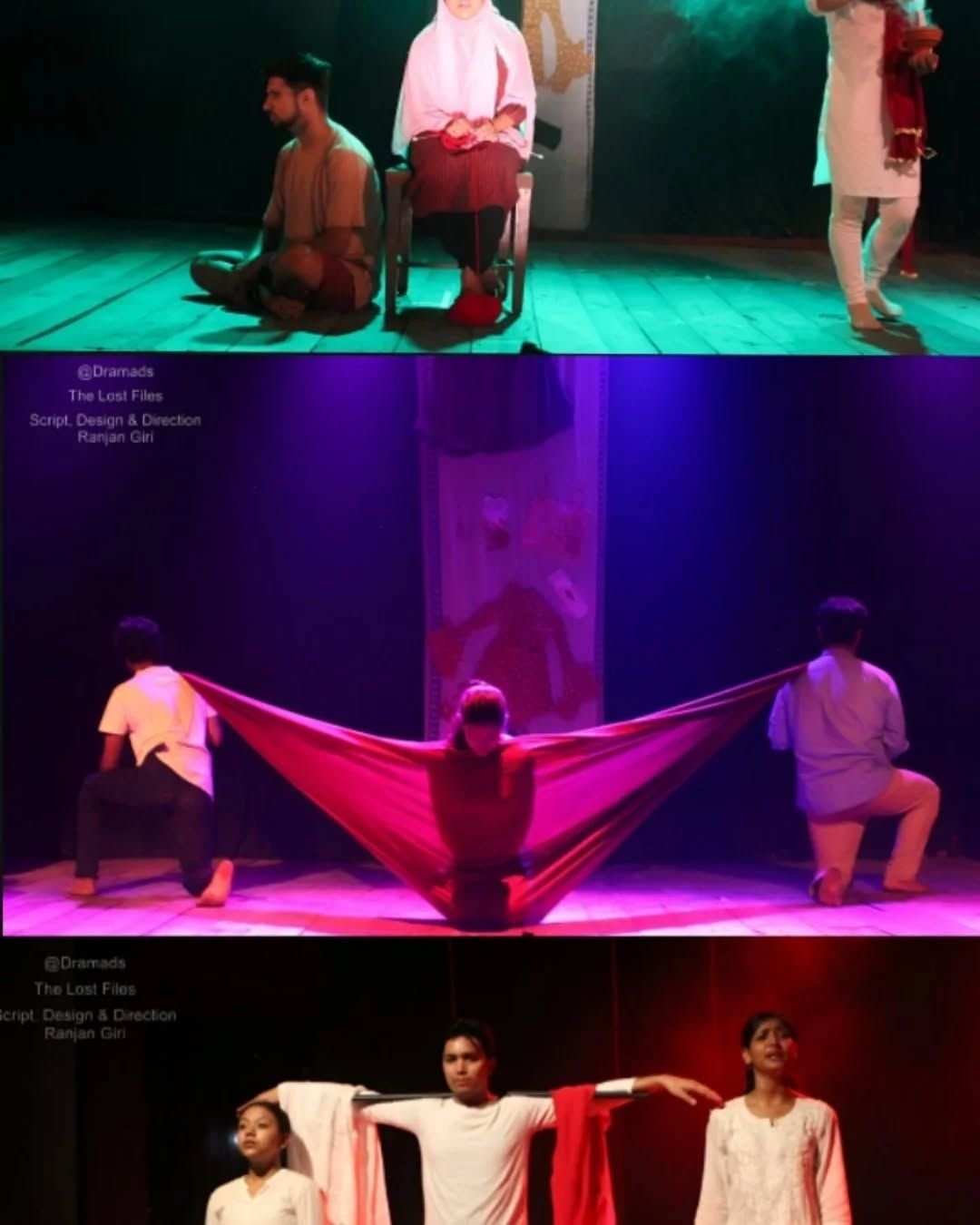 Multi-panel theatrical collage — Dramawale Scripts Hub